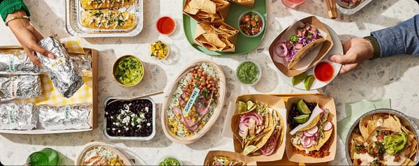 A desk lunch delivered to an office